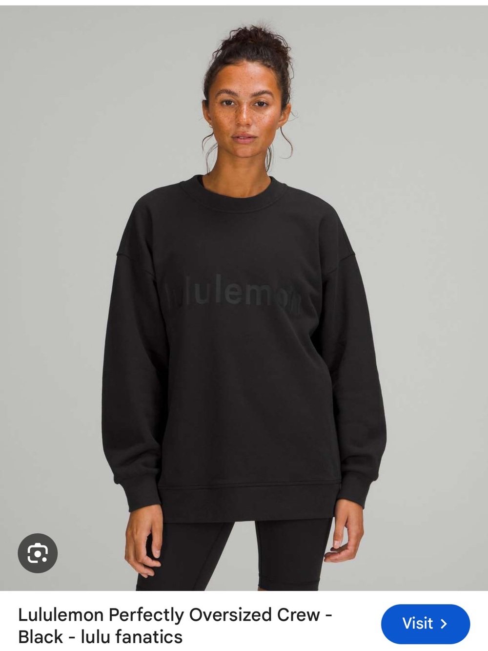 Lululemon perfectly oversized crew - black graphic